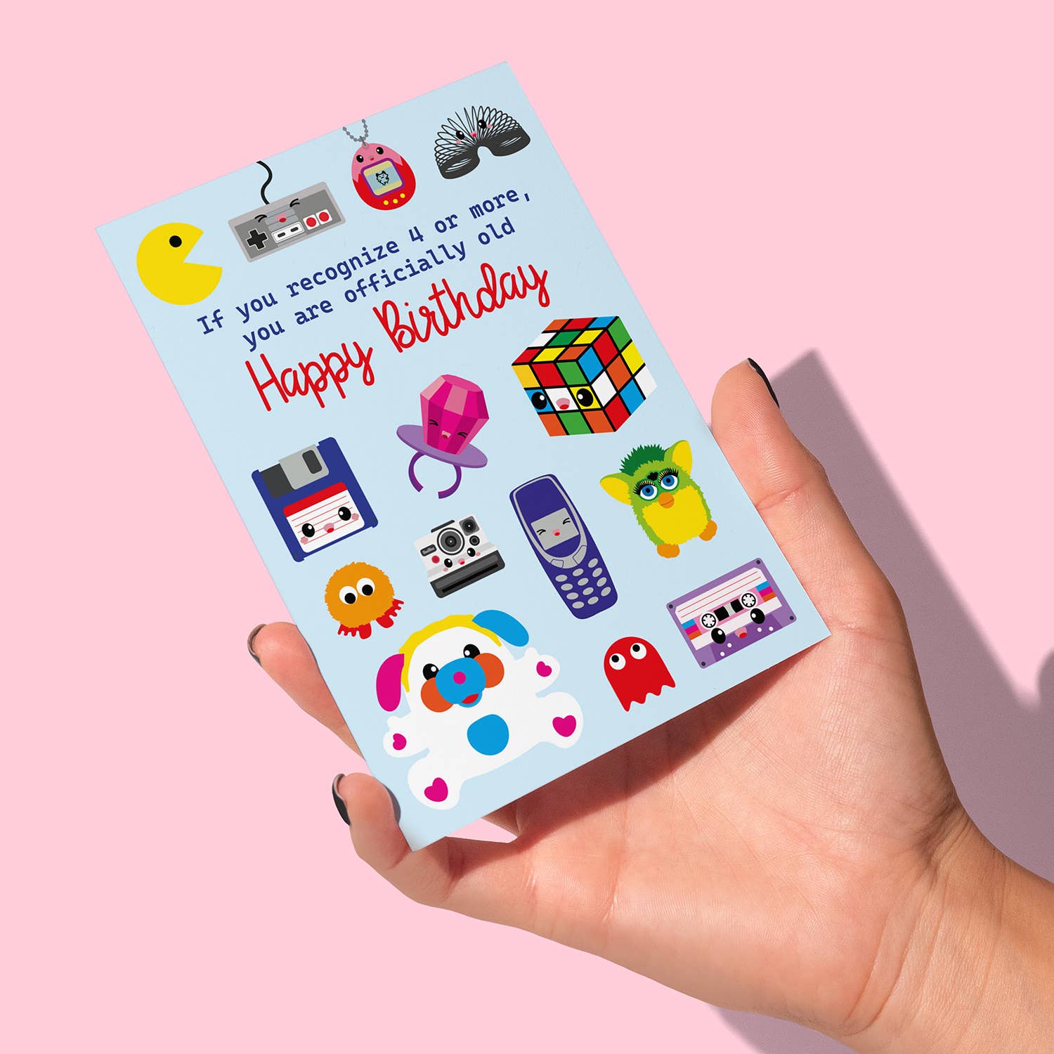 80'erne og 90'erne retro sjovt fødselsdagskort - MoodTiles