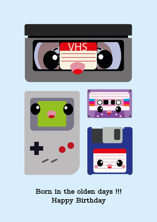 Født i gamle dage VHS - bånd, diskette og kassettebånd - MoodTiles