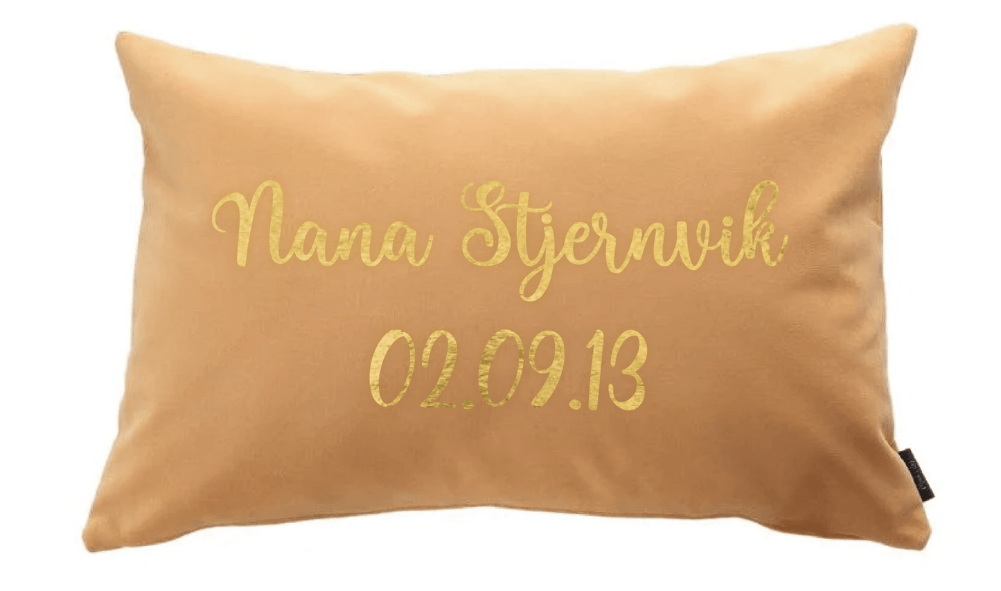 Kopi af Velourpude med navn og dato - flere farver 40x60cm - MoodTiles