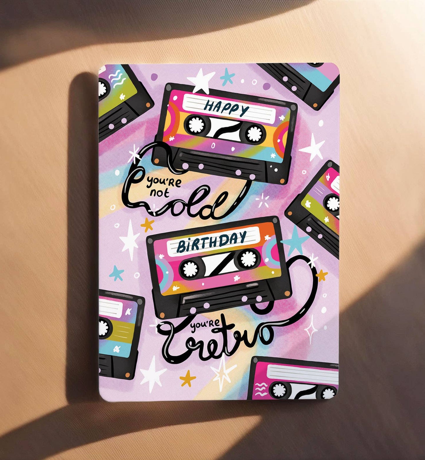 Kort tillykke fødselsdag retro gammel sjov postkort - MoodTiles