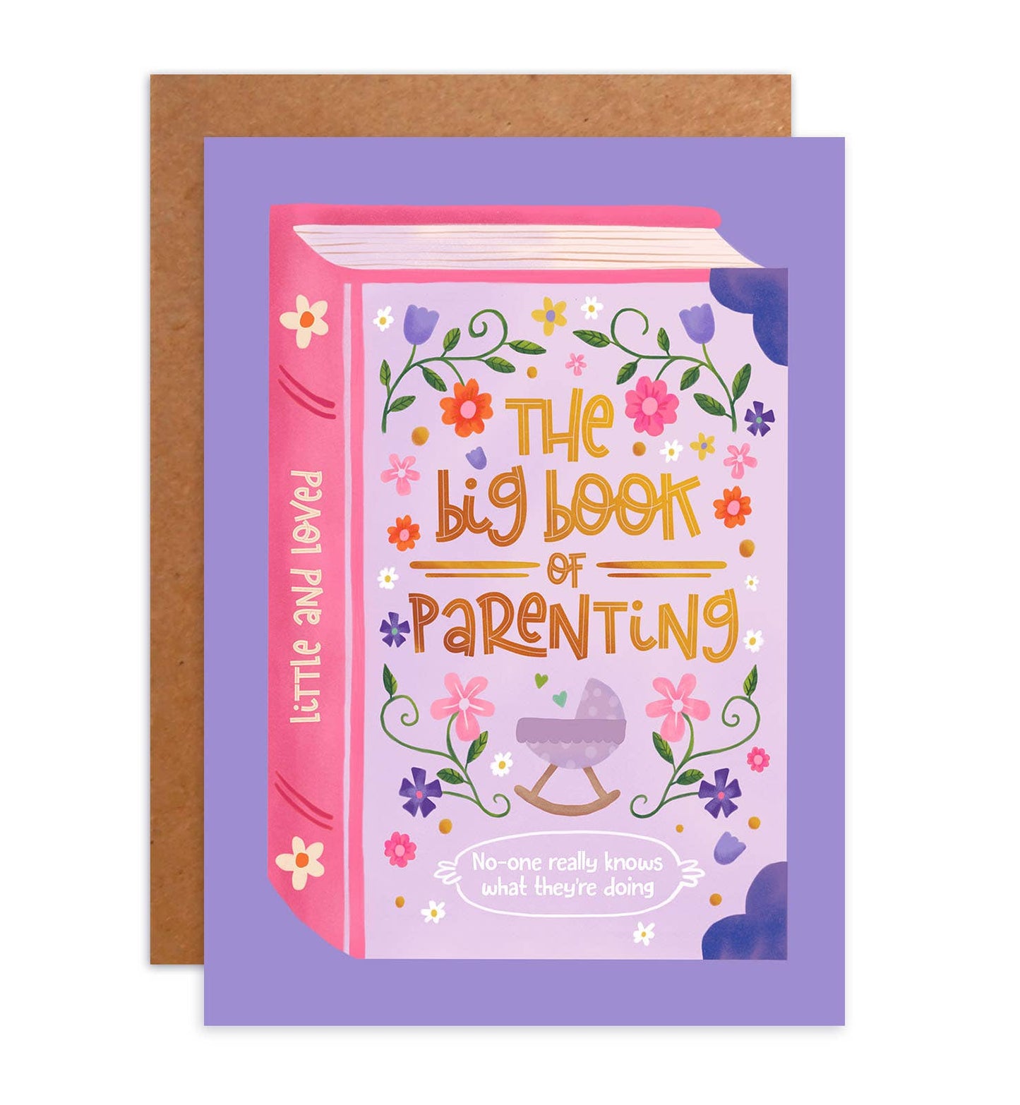 Kort tillykke fødselspige sjov bog lyserød lilla - MoodTiles