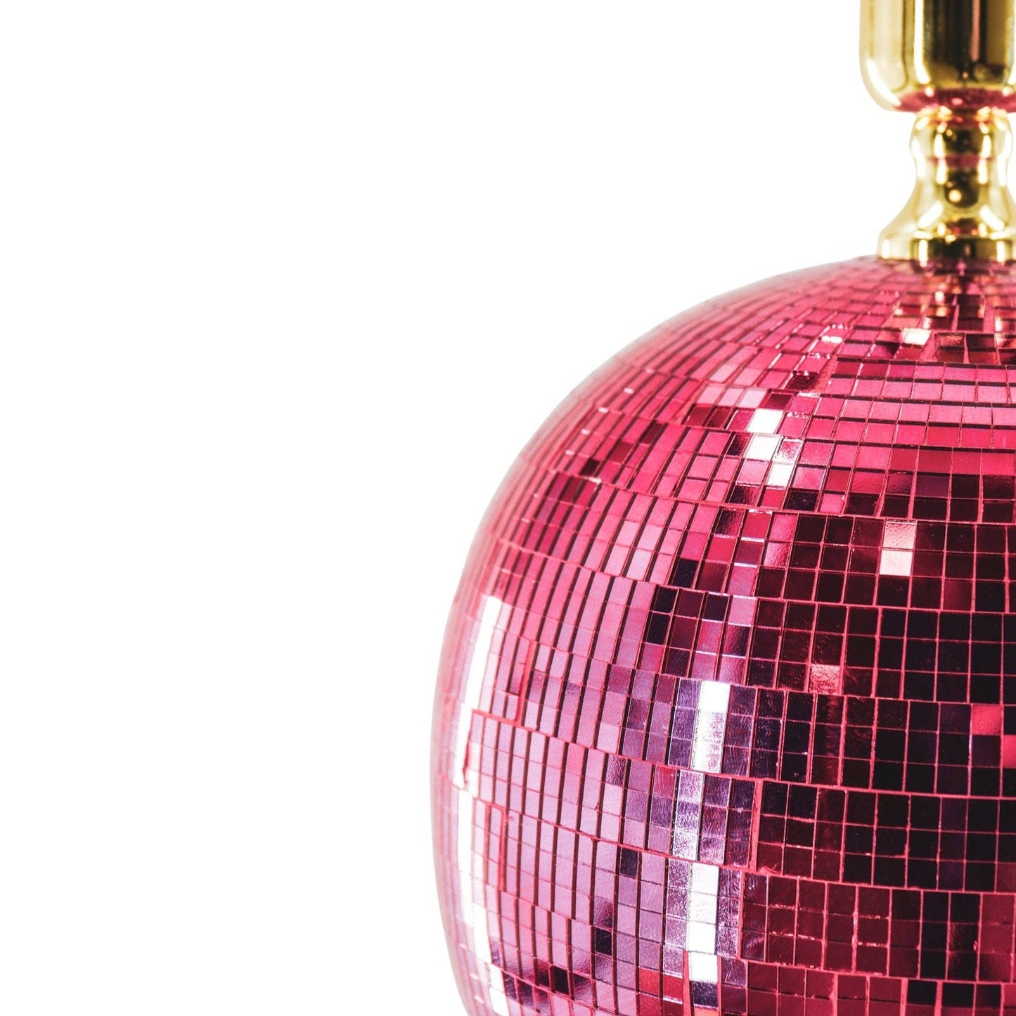 Lampe - Bordlampe Diskokugle - Glas - Pink - 20x20x20cm - MoodTiles