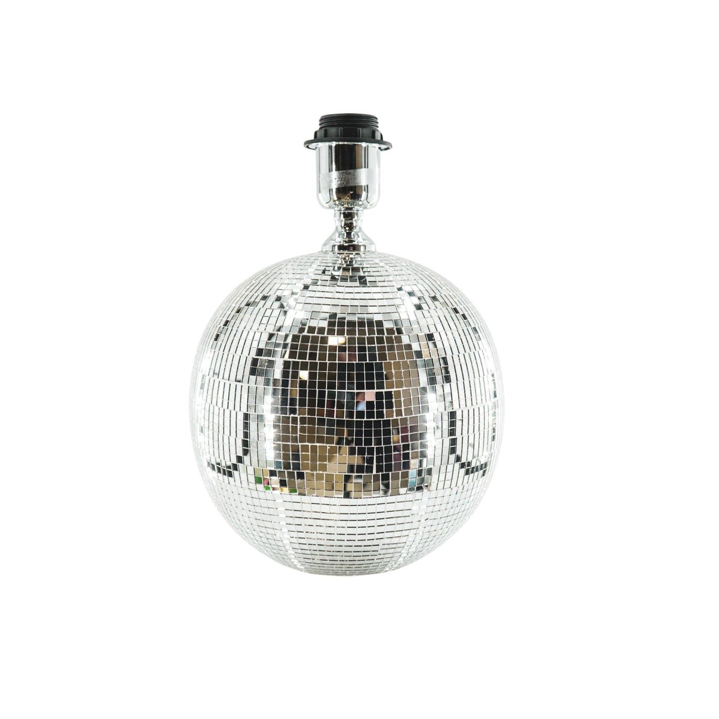 Lampe - Bordlampe Diskokugle - Glas - Sølv - 20x20x20cm - MoodTiles