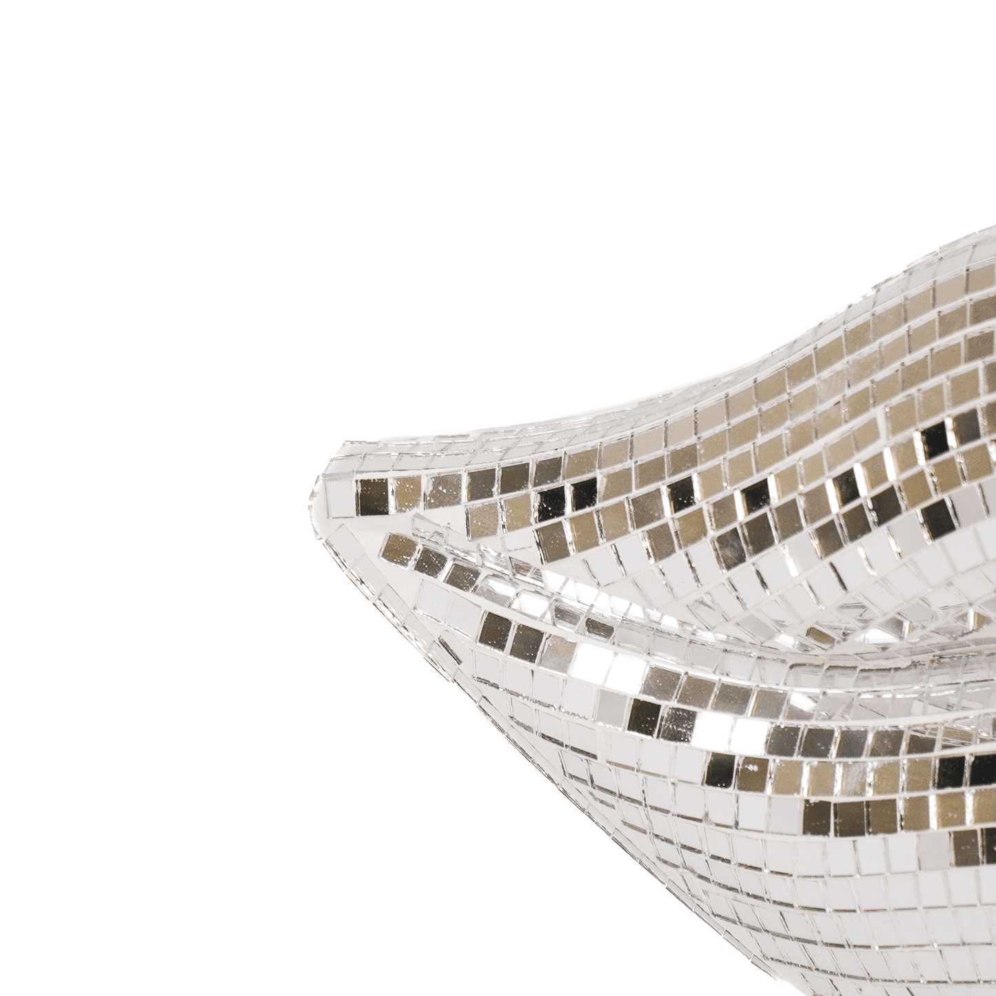 Ornament - Disco - Læber - Glas - Sølv - 29x10x13,5cm - MoodTiles