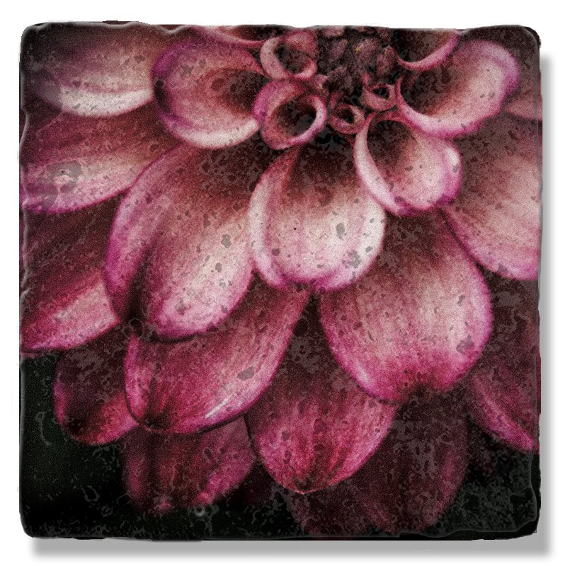Pink Dahlia coaster - MoodTiles
