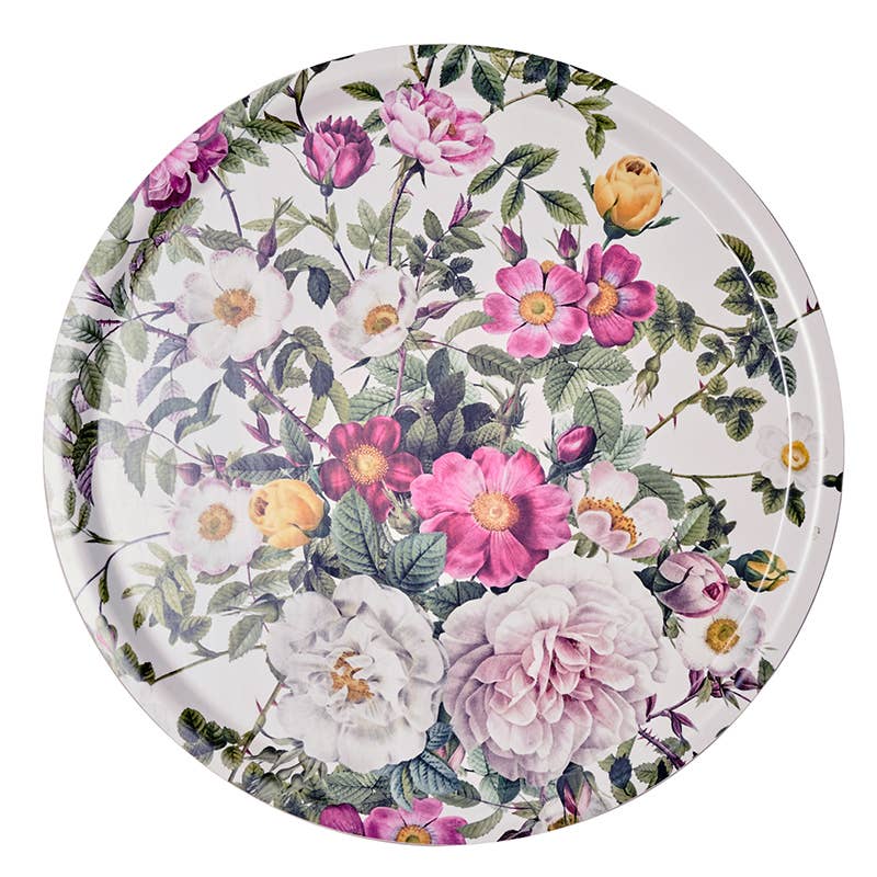 Rose Flower Garden rund serveringsbakke Ø38 - fremstillet i Europa - MoodTiles