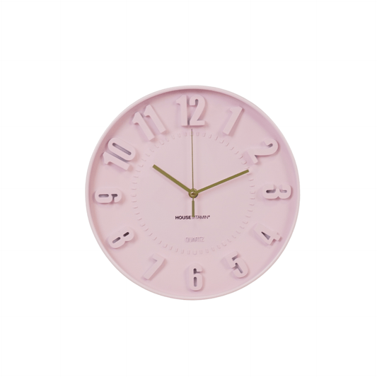 Ur - Vægur Numre - Lyserød - 30x30x4cm - MoodTiles