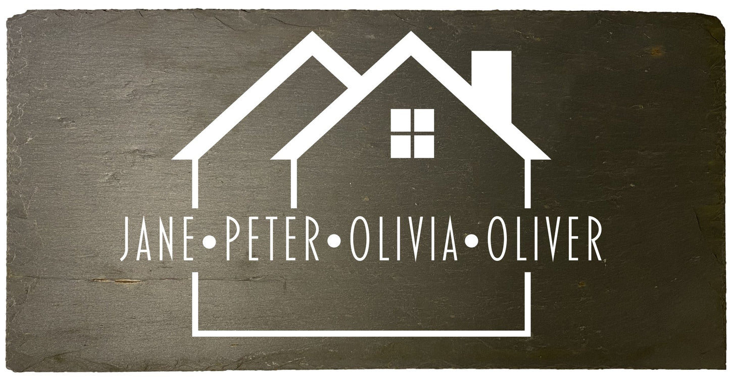 Husskilt med navne 20x40cm