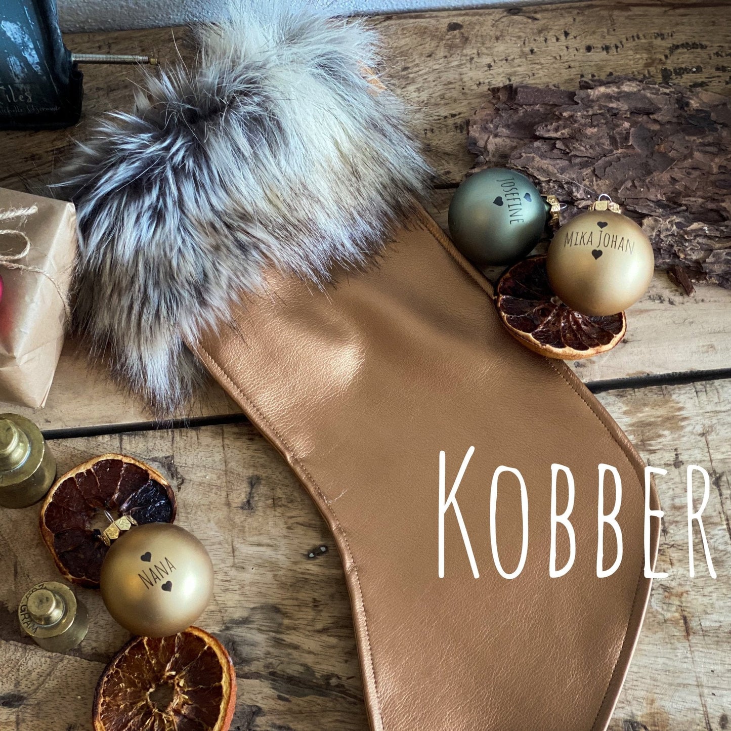 Kobber julesok med eller uden navn - MoodTiles