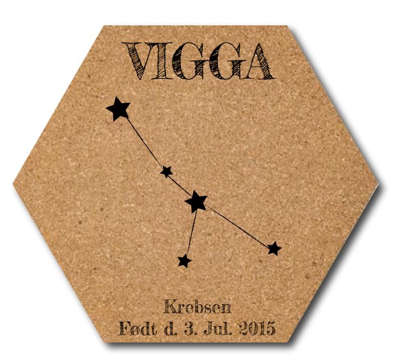 Stjernetegn Krebsen lavet på kork