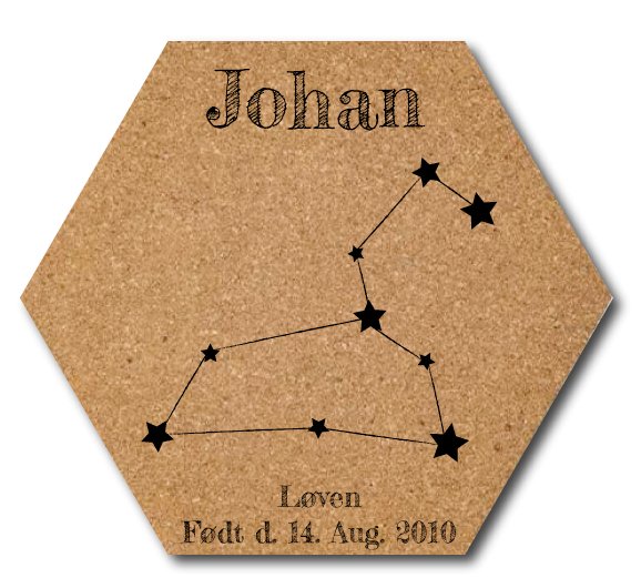 Stjernetegn løven lavet på kork