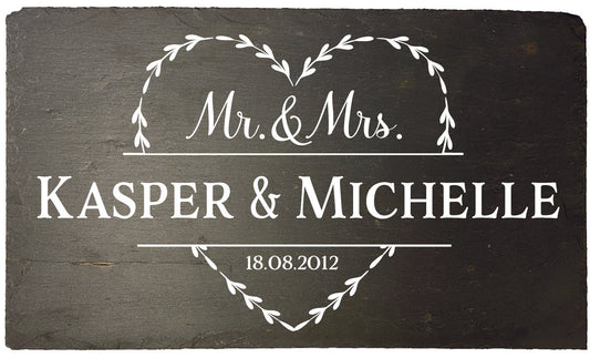 Mr & Mrs skiferskilt 30x50 - MoodTiles