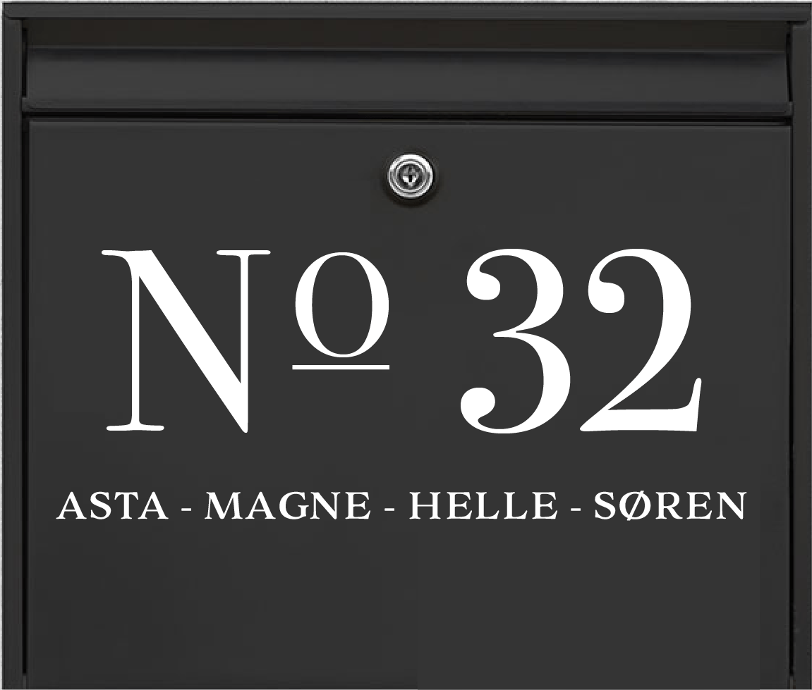 Nummer og navne til postkasse. - MoodTiles