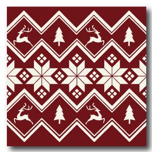 Sød coaster i rød med creme mønster. Mønsteret er inspireret af svensk vintage jul.