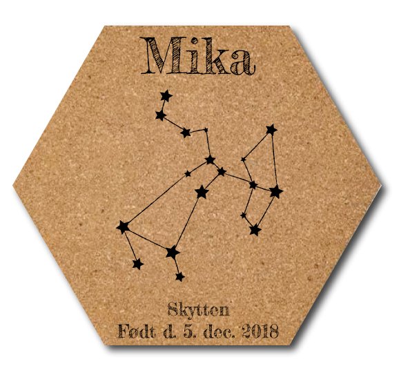 Stjernetegn skytten lavet på kork