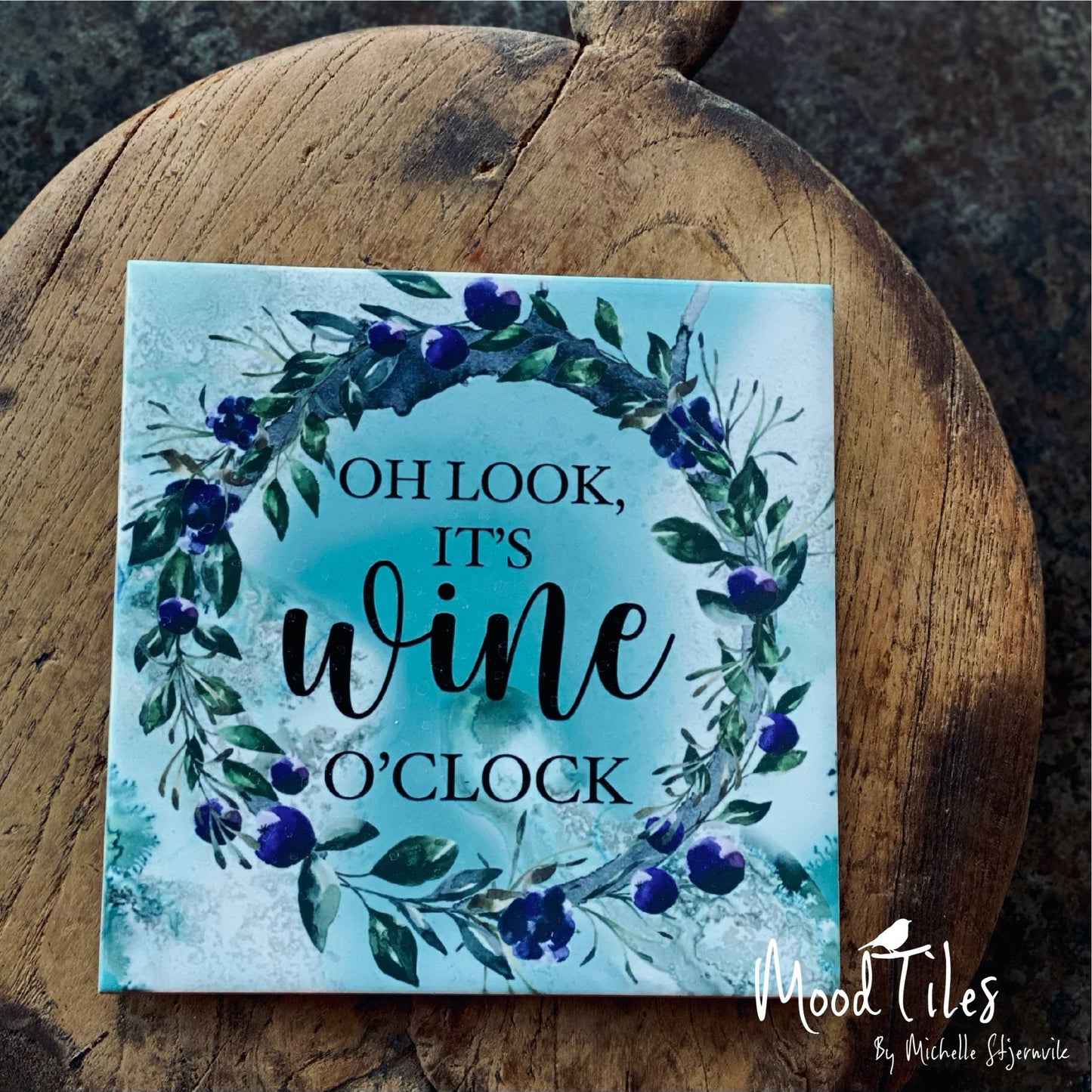 Wine o'clock 15x15cm - MoodTiles