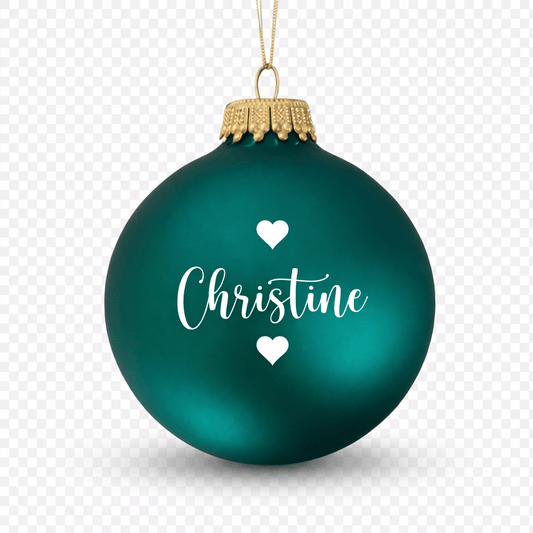 7cm Julekugle med navn - Flere farver - MoodTiles