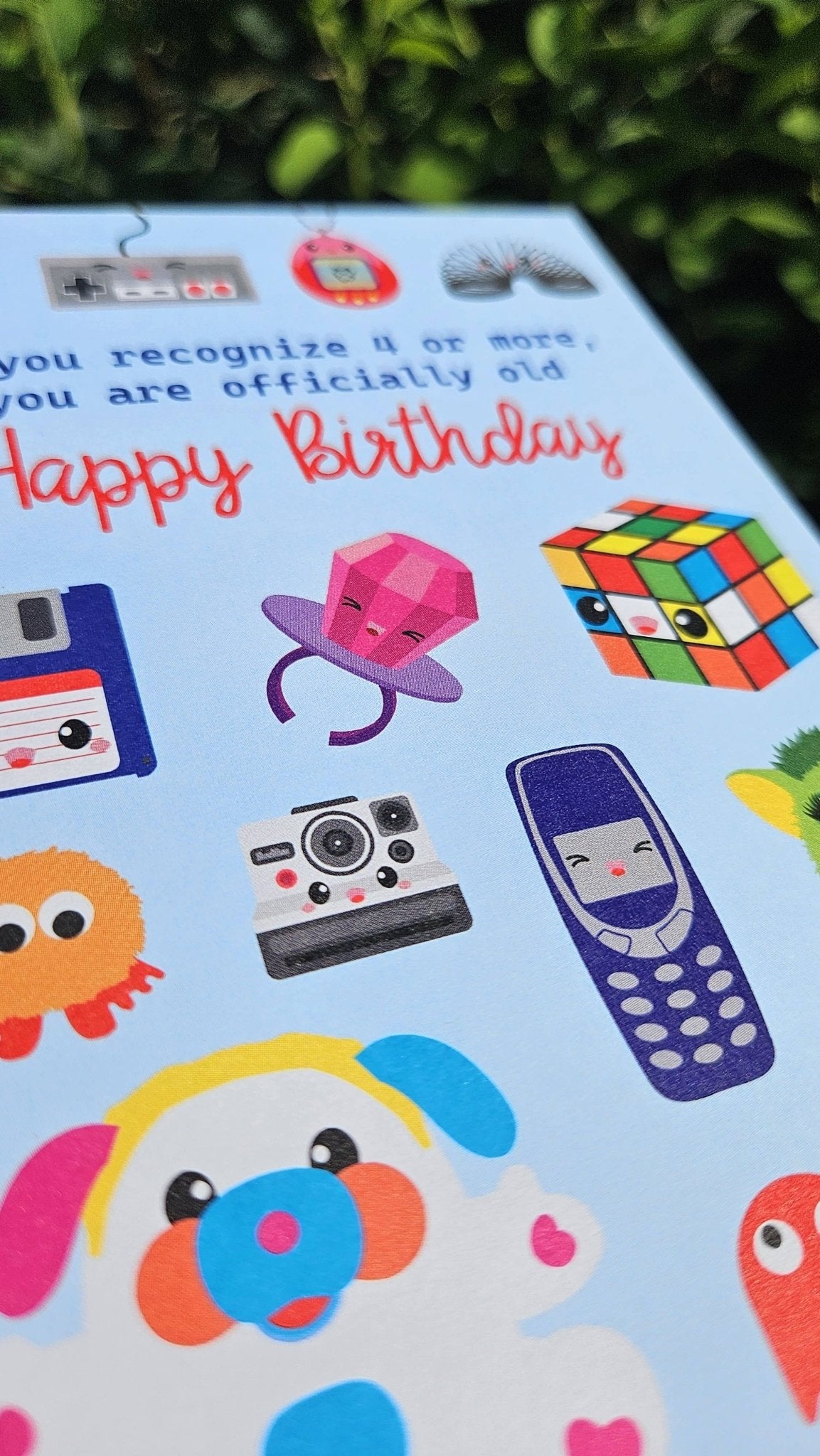 80'erne og 90'erne retro sjovt fødselsdagskort - MoodTiles