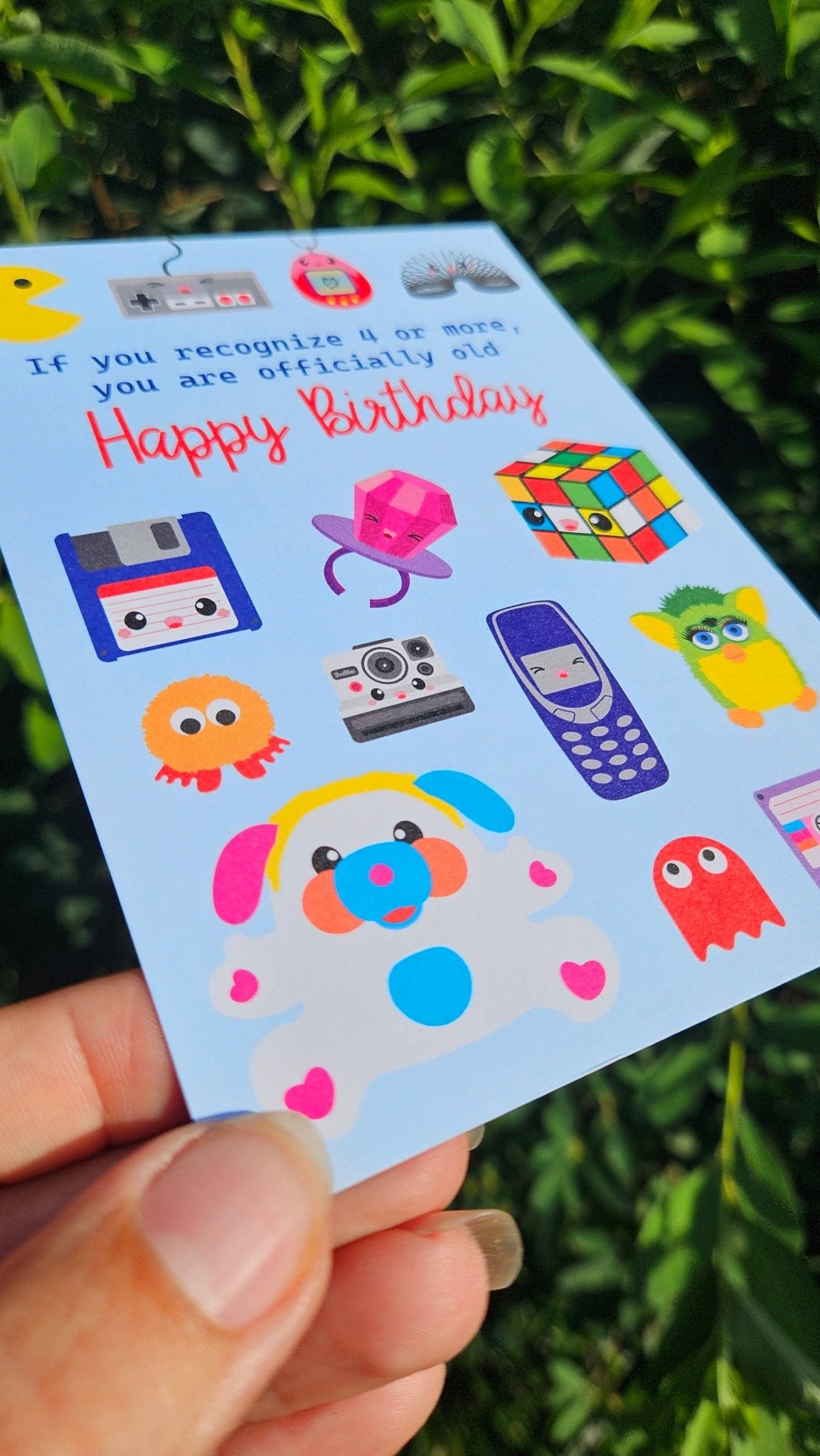 80'erne og 90'erne retro sjovt fødselsdagskort - MoodTiles