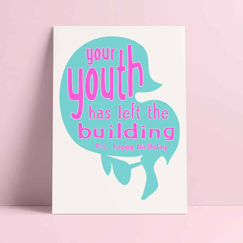 Fødselsdagskort Din ungdom har forladt bygningen Elvis riso - MoodTiles