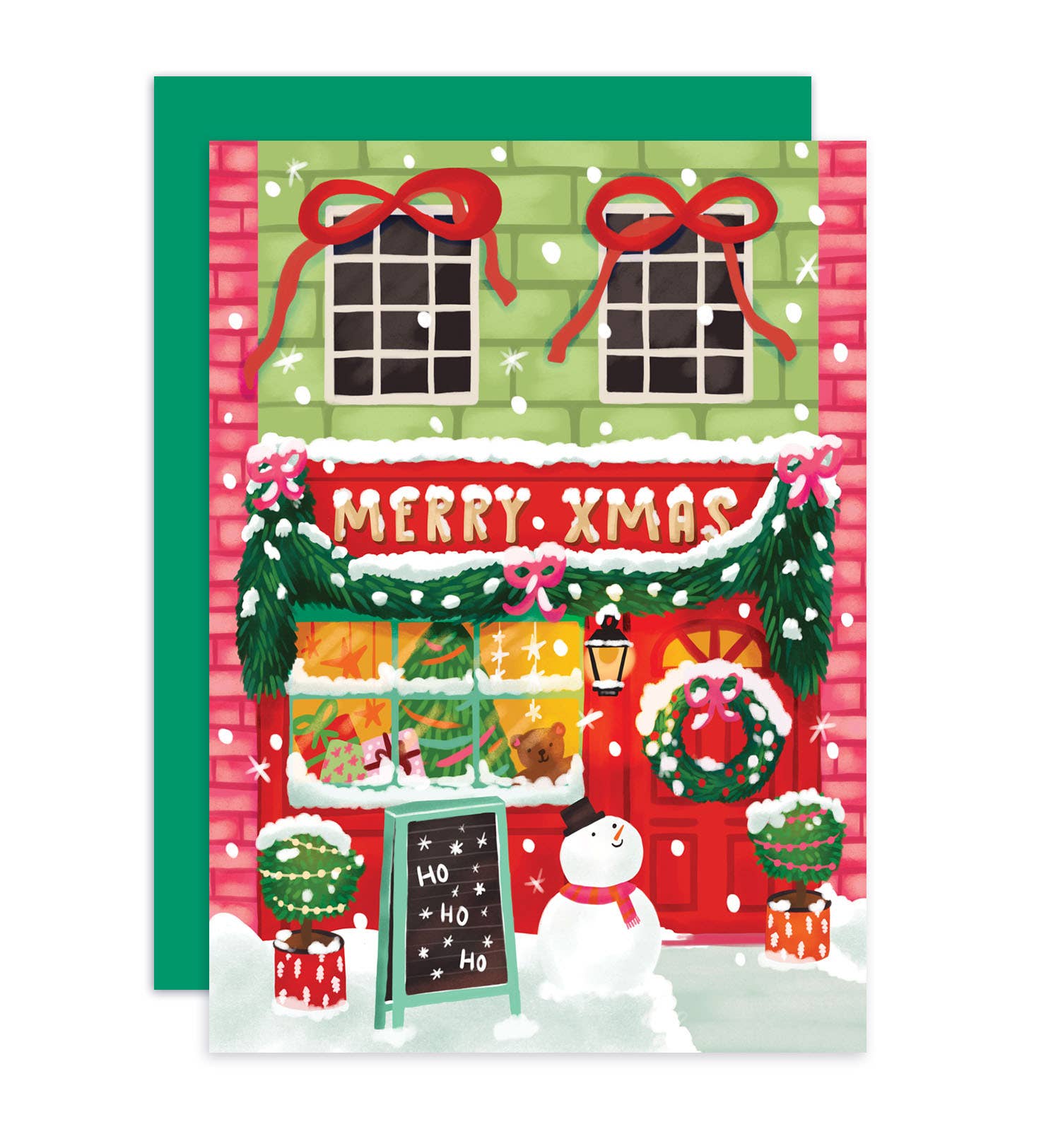 Glædelig jul Glædelig jul julekort med snemand - MoodTiles