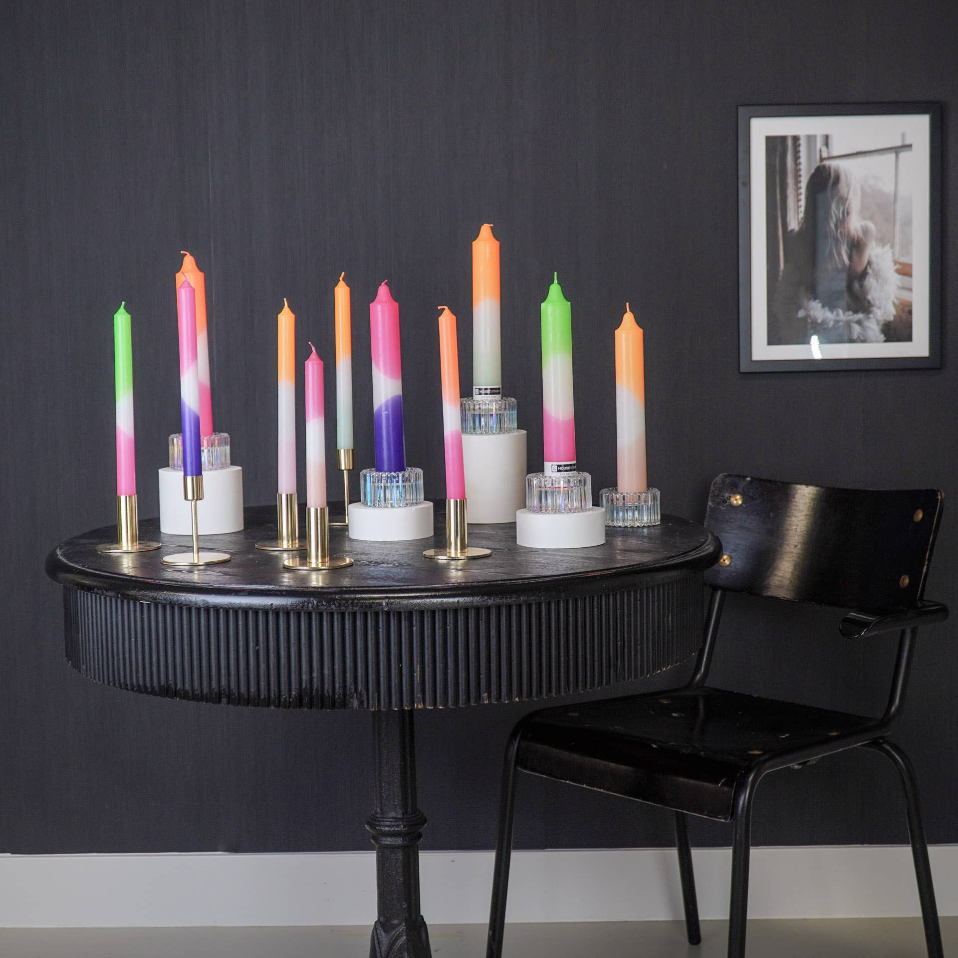HV Dipdye 4 Koniske - Rød/Neon Pink - 25,8x9,5x2,5cm - MoodTiles