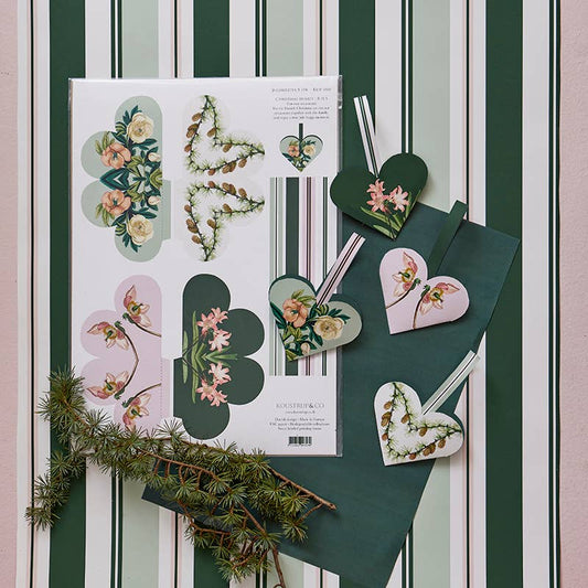 Julehjerter - rose og grøn - fremstillet i Europa - MoodTiles