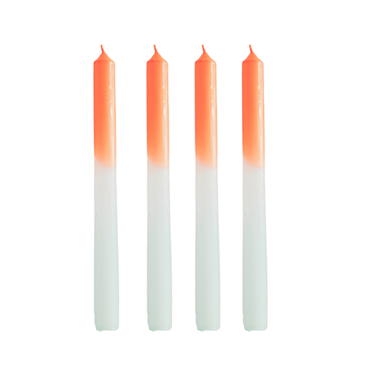 Keglelys - Dipdye - Voks - Orange/Hvid/Mintgrøn - S4 - MoodTiles