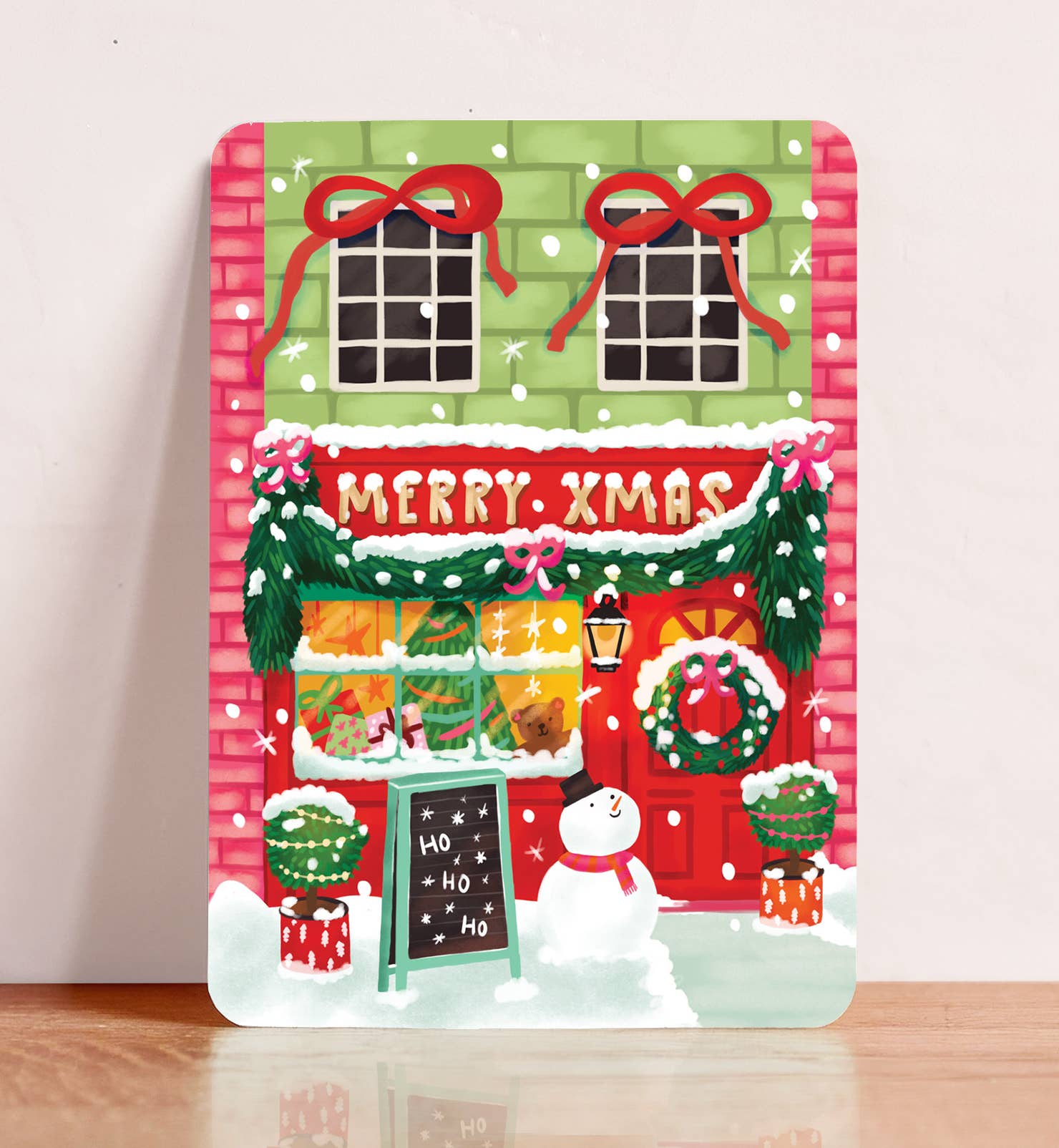 Kort juleglad butik Merry Christmas postkort - MoodTiles