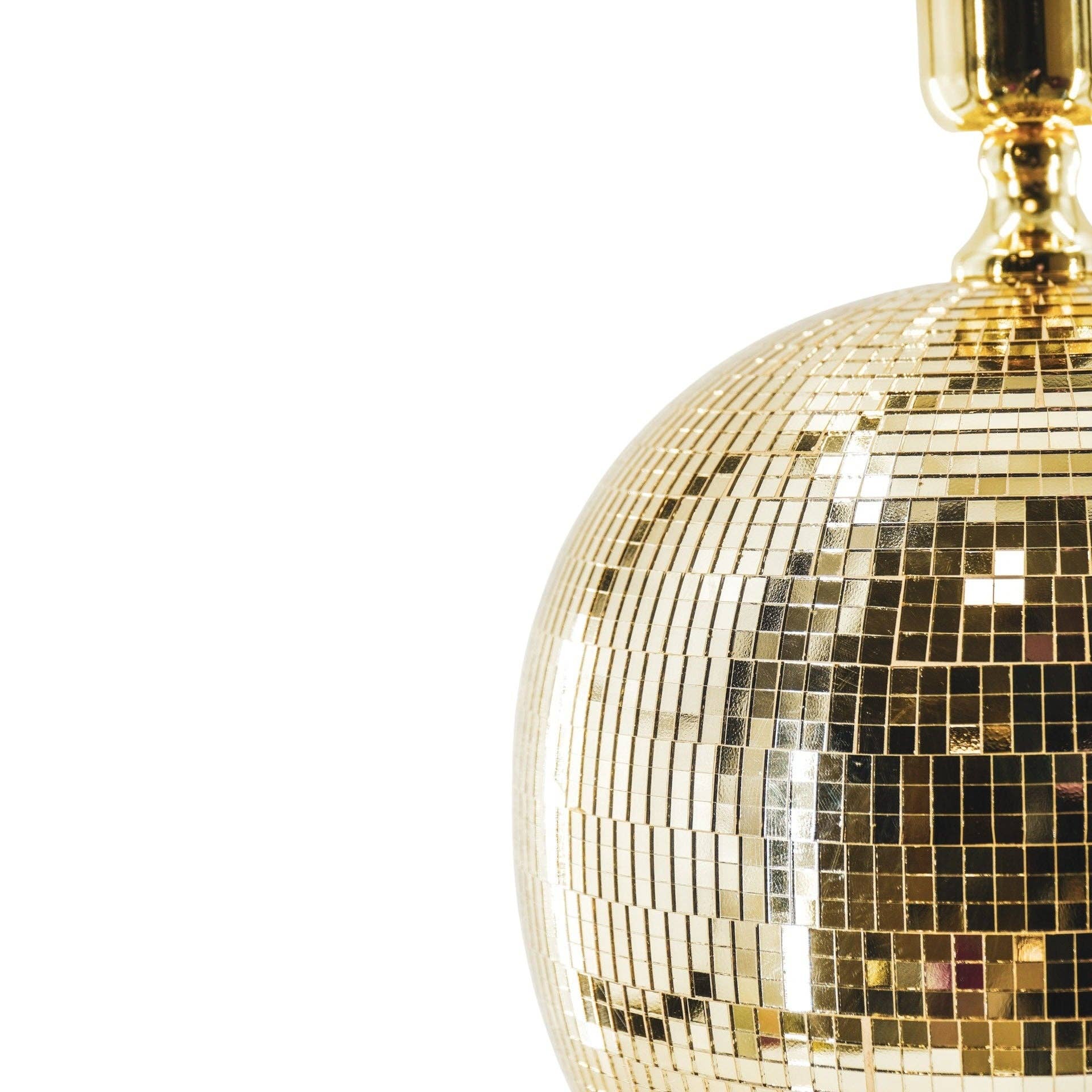 Lampe - Bordlampe Diskokugle - Glas - Guld - 20x20x20cm - MoodTiles