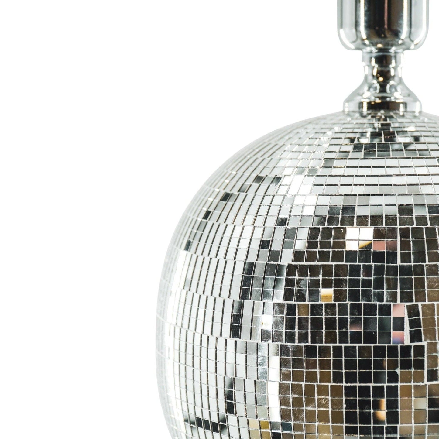 Lampe - Bordlampe Diskokugle - Glas - Sølv - 20x20x20cm - MoodTiles