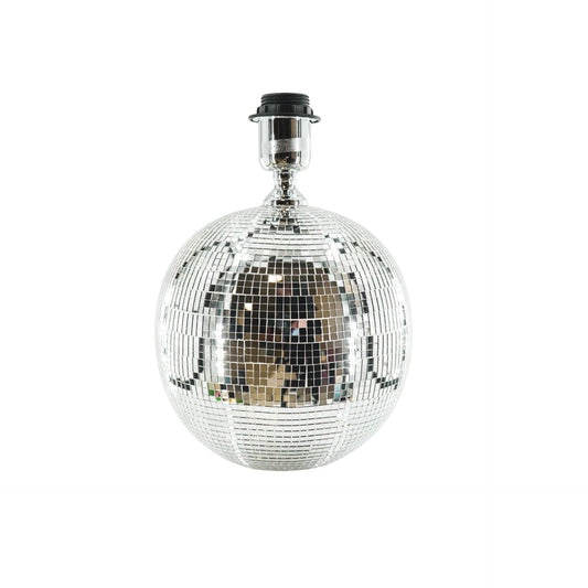 Lampe - Bordlampe Diskokugle - Glas - Sølv - 20x20x20cm - MoodTiles