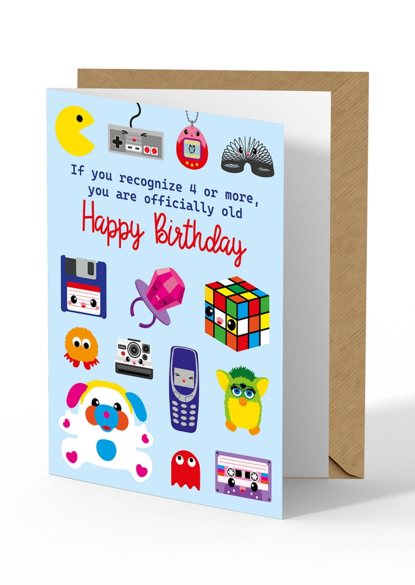 Lykønskningskort 80'erne 90'erne retro sjovt fødselsdagskort - MoodTiles