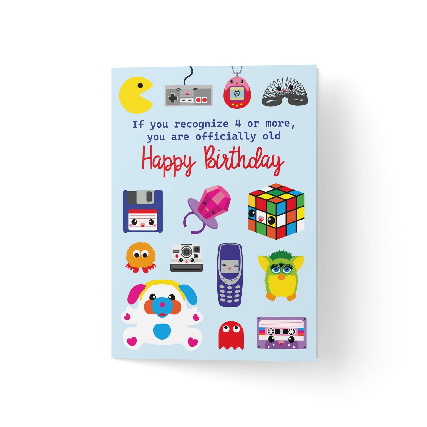 Lykønskningskort 80'erne 90'erne retro sjovt fødselsdagskort - MoodTiles