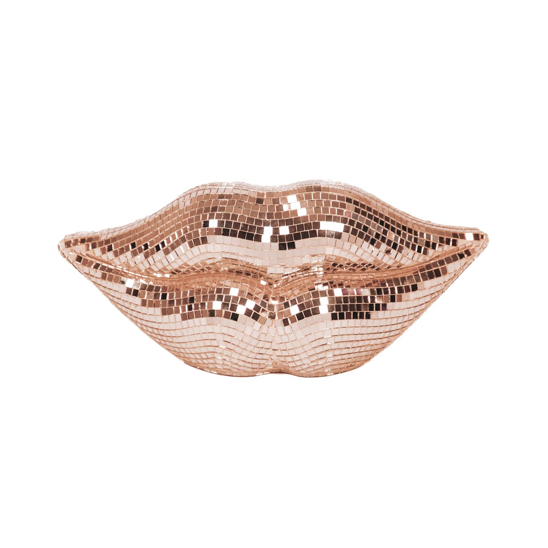 Ornament - Disco Lip - Glas - Rosaguld - 29x10x13,5cm - MoodTiles