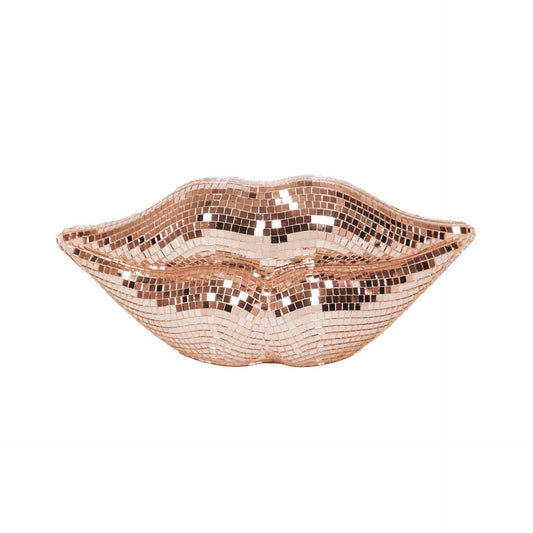 Ornament - Disco Lip - Glas - Rosaguld - 29x10x13,5cm - MoodTiles