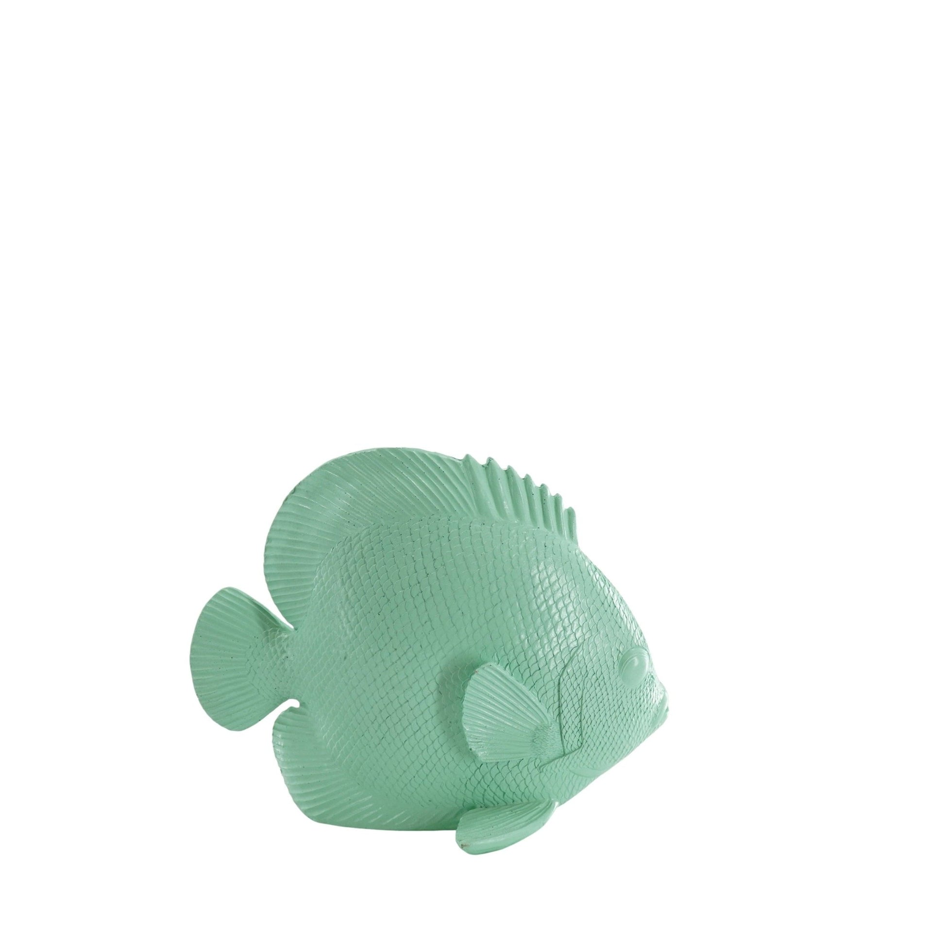 Ornament - Flad Fisk - Polyresin - Mintgrøn - 19,5x10,5x16cm - MoodTiles