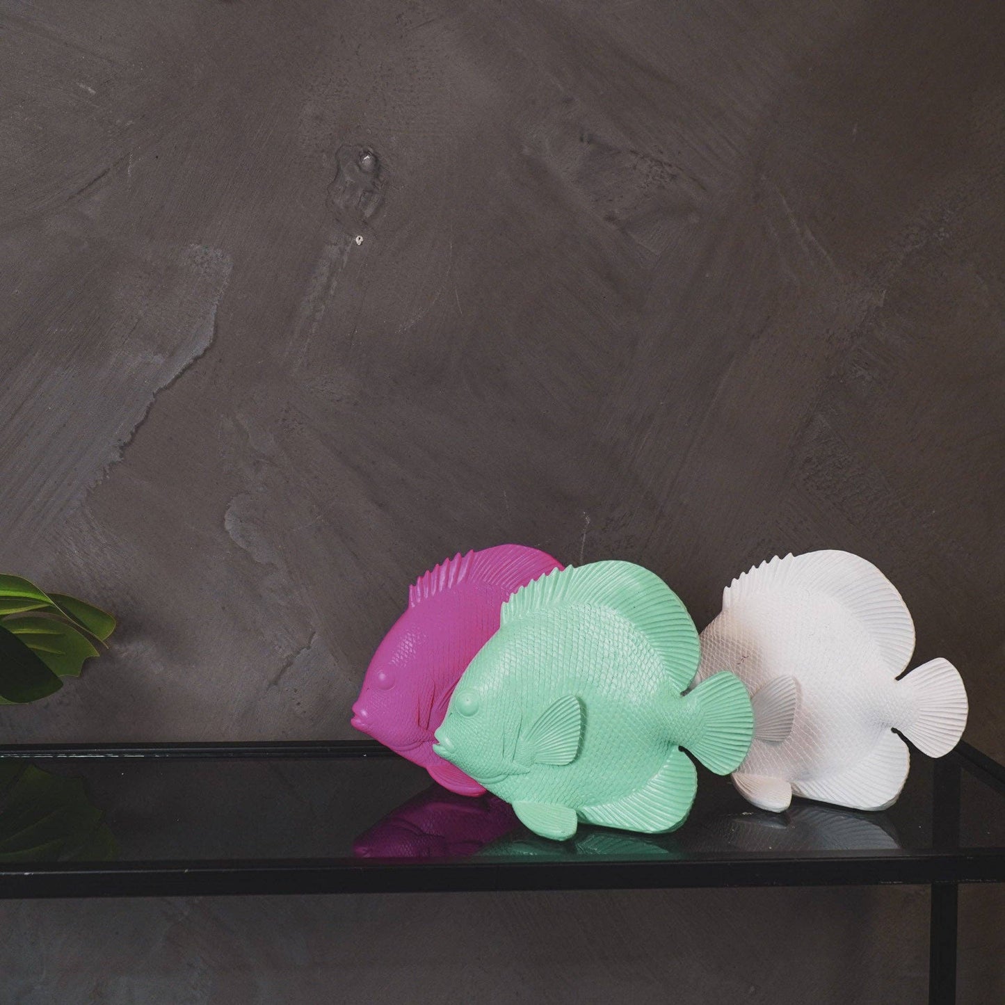 Ornament - Flad Fisk - Polyresin - Mintgrøn - 19,5x10,5x16cm - MoodTiles