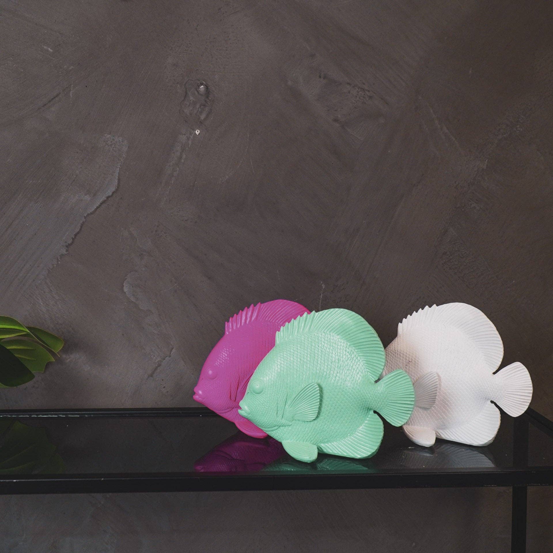 Ornament - Flad Fisk - Polyresin - Mintgrøn - 19,5x10,5x16cm - MoodTiles