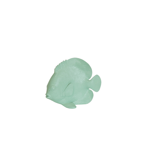 Ornament - Flad Fisk - Polyresin - Mintgrøn - 19,5x10,5x16cm - MoodTiles