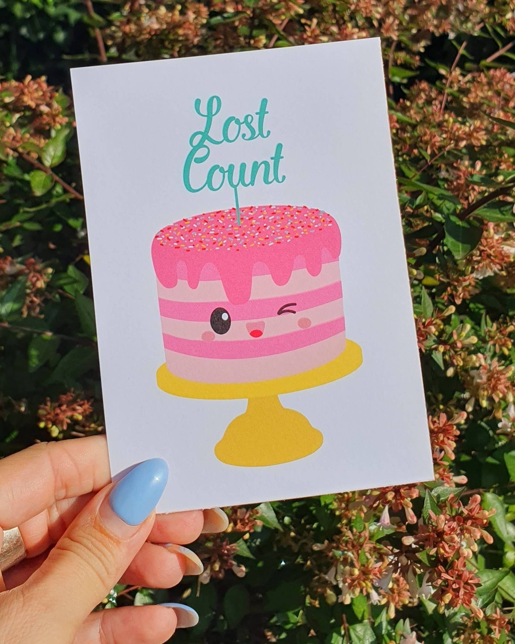 Postkort Lost count fødselsdagskagekort - MoodTiles
