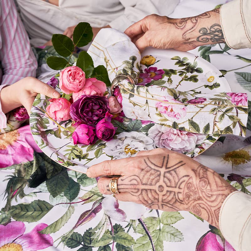 Rose Flower Garden rund serveringsbakke Ø38 - fremstillet i Europa - MoodTiles