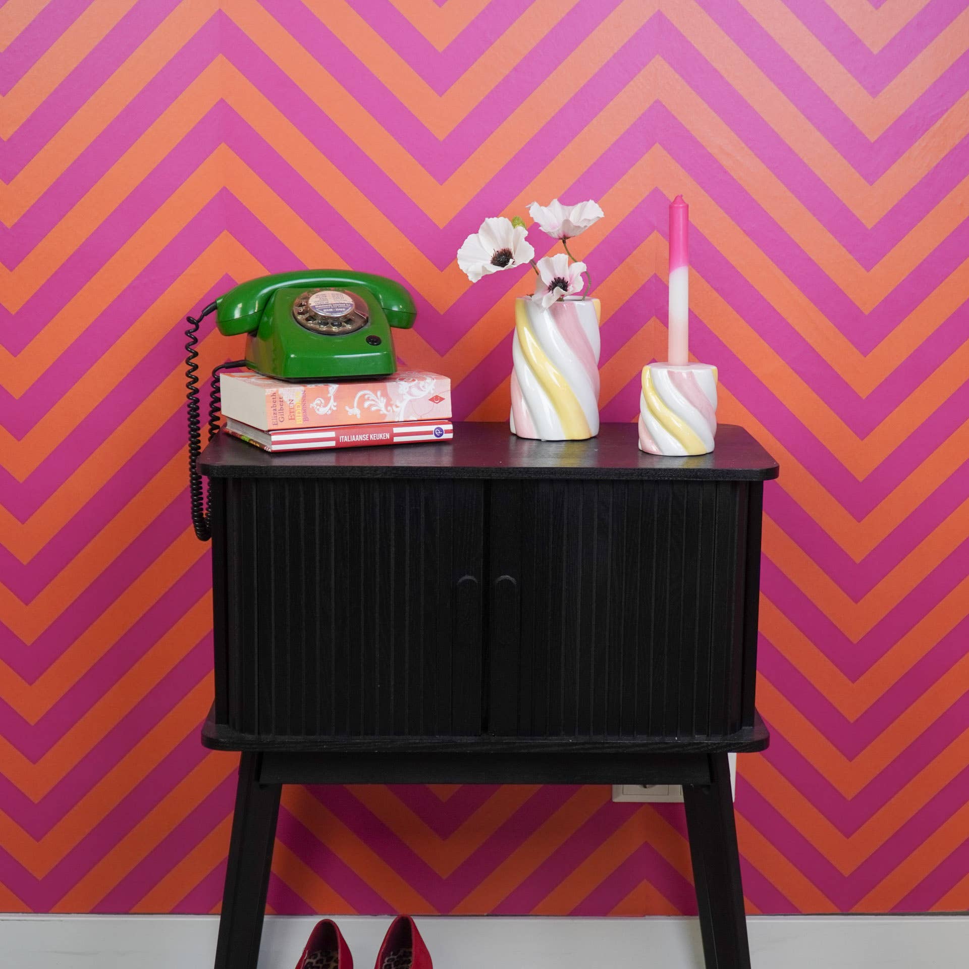 Vase - Skumfidus - Dolomit - Gul/Rosa/Hvid - 10x10x15cm - MoodTiles