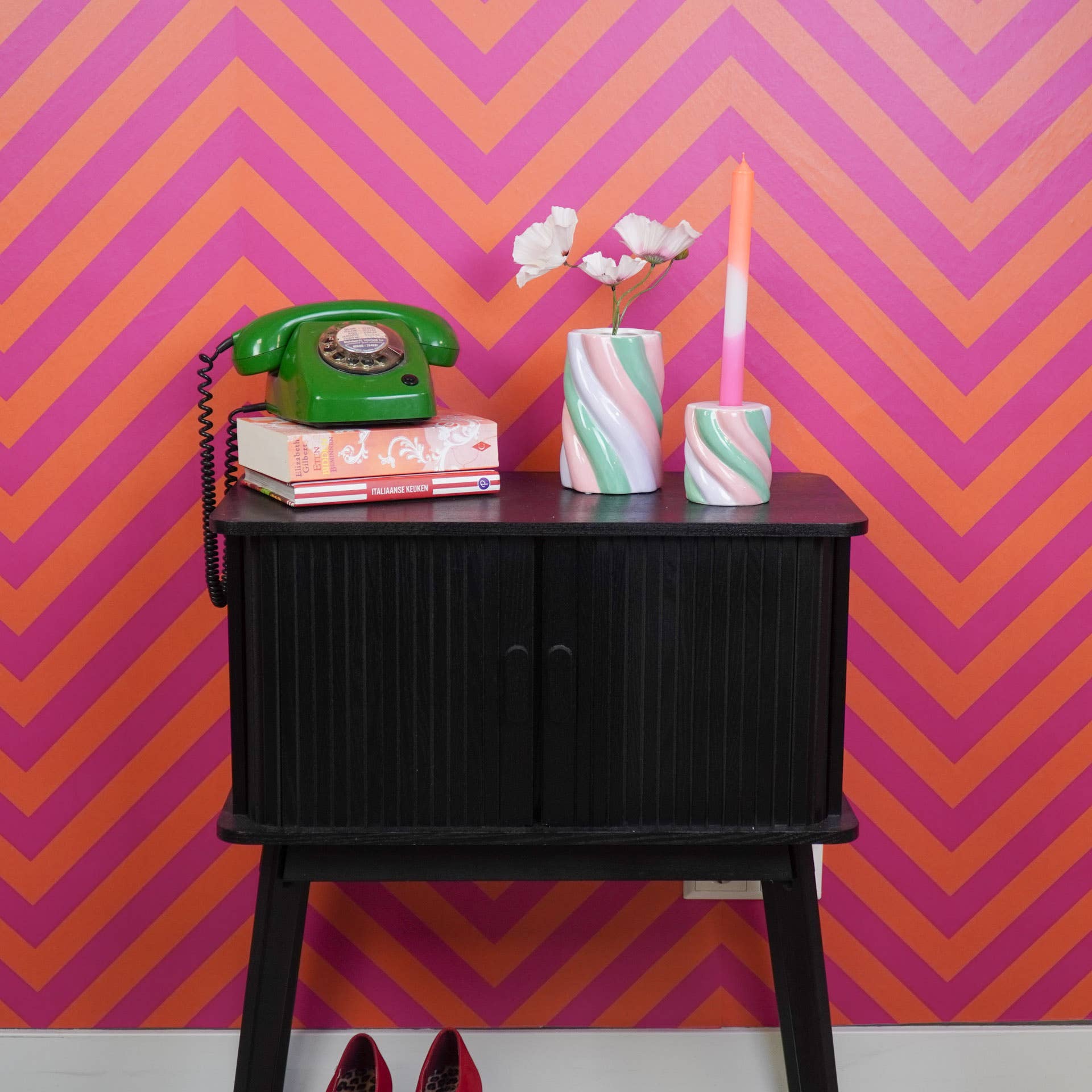 Vase - Skumfidus - Dolomit - Pink/Mintgrøn/Lilla - 10x10x15cm - MoodTiles