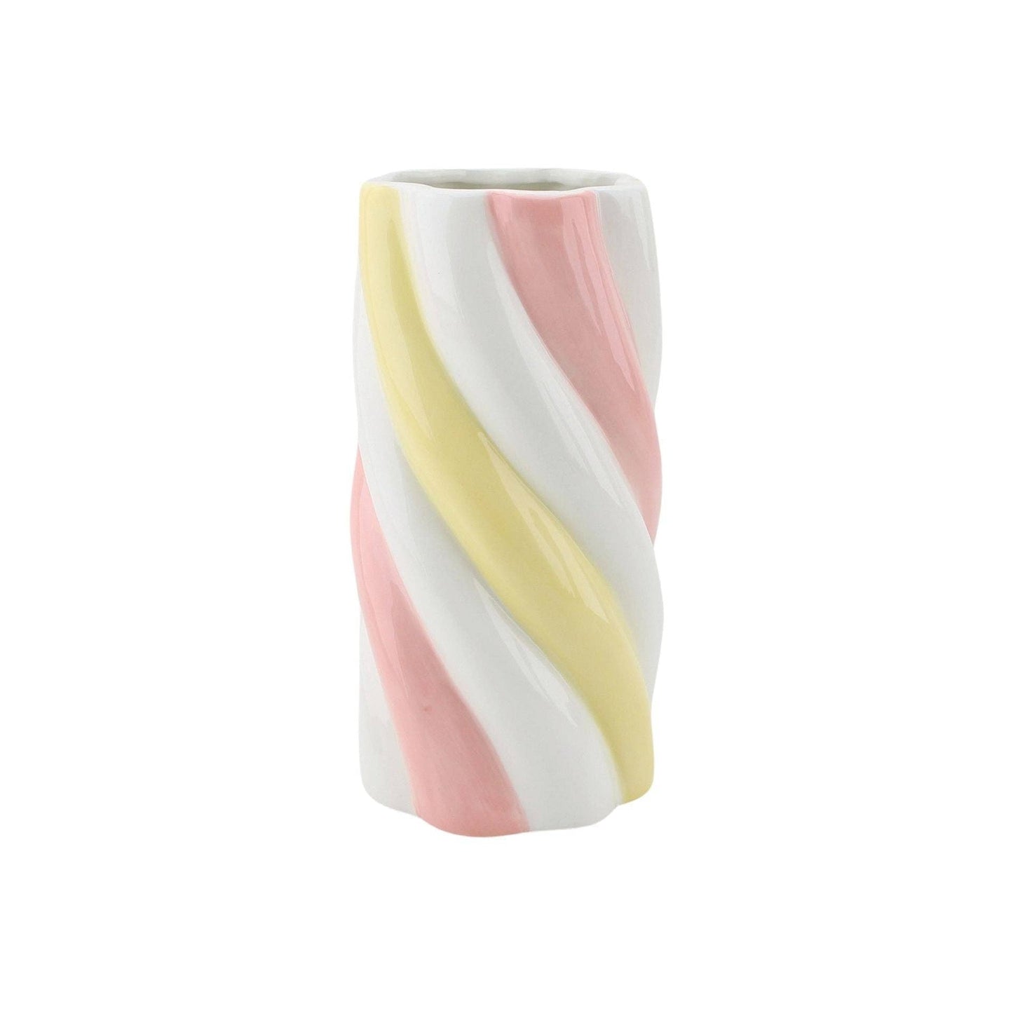 Vase - Skumfidus - Gul/Rosa/Hvid - 10,5x10,5x20cm - MoodTiles