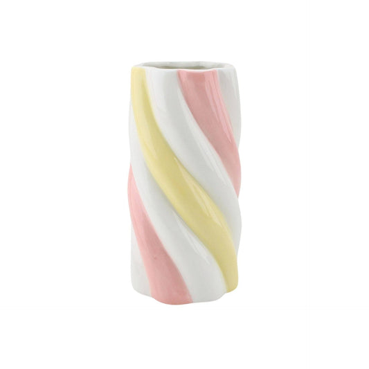 Vase - Skumfidus - Gul/Rosa/Hvid - 10,5x10,5x20cm - MoodTiles