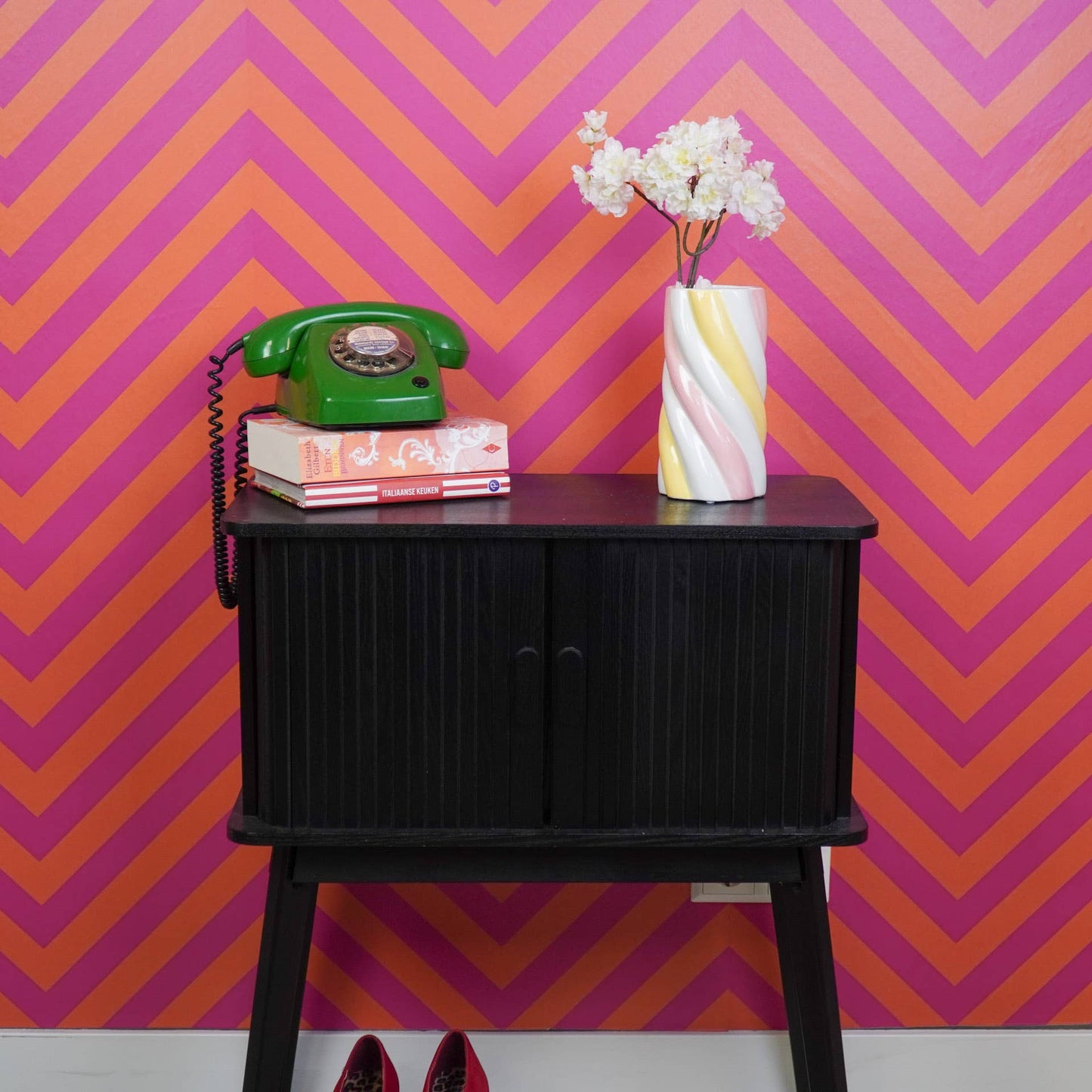 Vase - Skumfidus - Gul/Rosa/Hvid - 10,5x10,5x20cm - MoodTiles