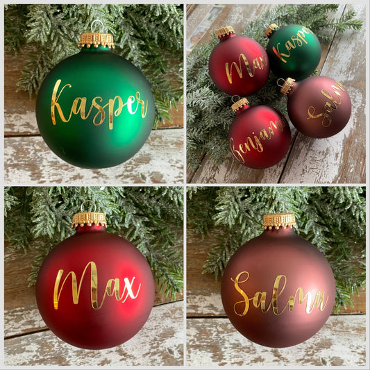 7 cm Julekugle med stort navn - MoodTiles