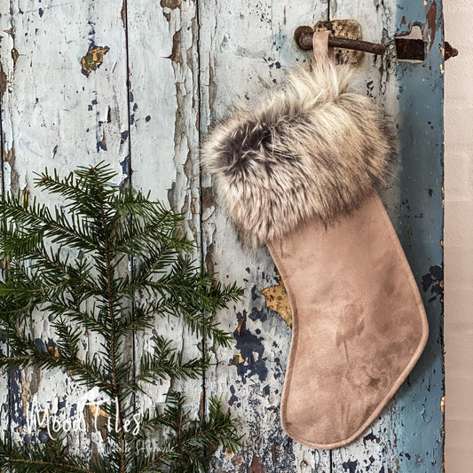 Beige julesok med eller uden navn - MoodTiles