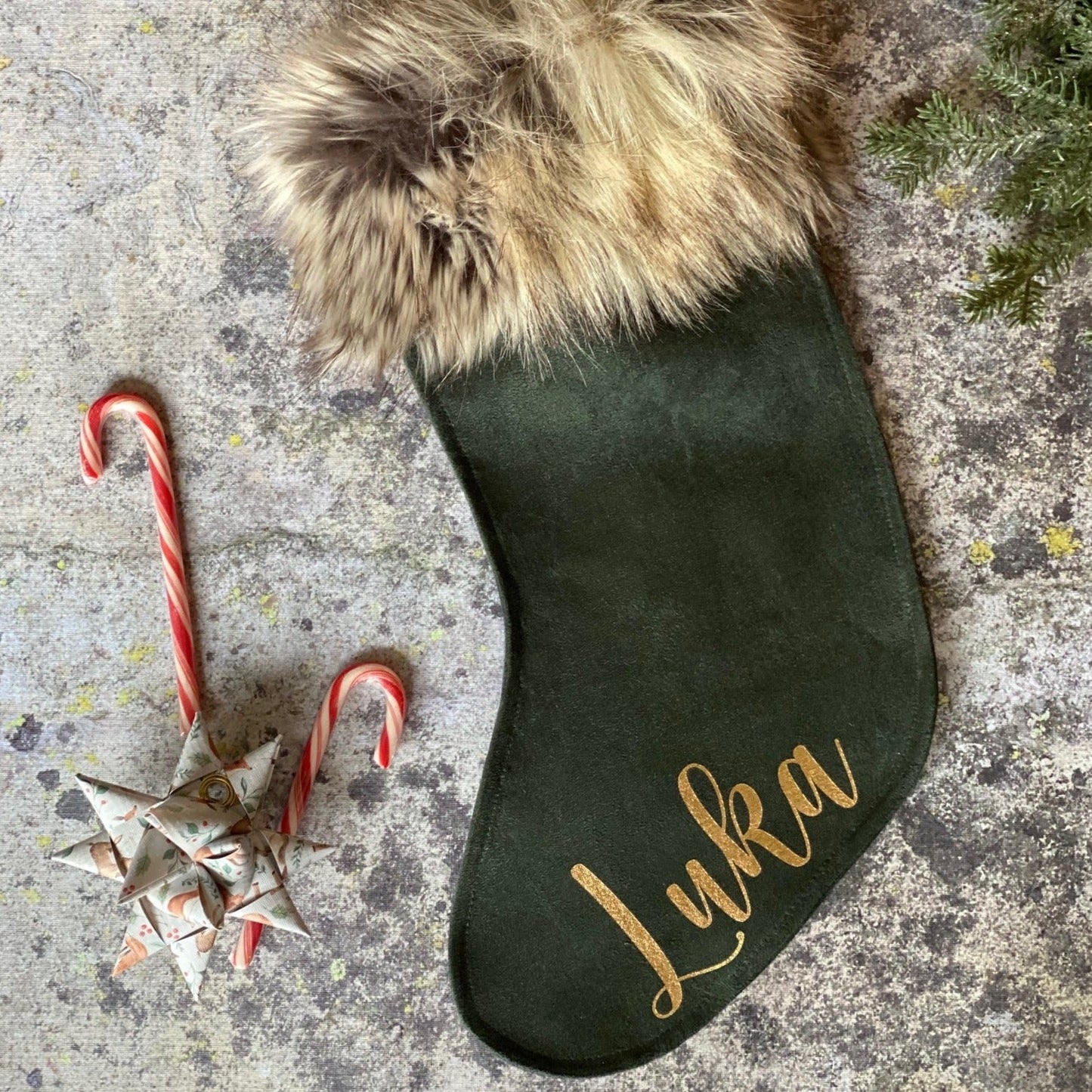 Grøn julesok med eller uden navn - MoodTiles